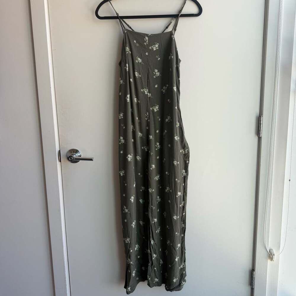 Wild Fable Jumpsuit Size XS Olive Green Floral Print Sleeveless